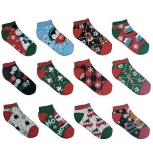 CHRISTMAS 12 Days of SOCKS 12 Pairs No Show Socks Gift Box Ladies 9-11